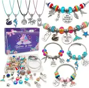 Charm Bracelet Kit Jewelry Beads Unicorn Mermaid Crafts Gifts Girls Age 8-12