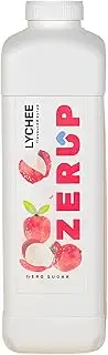 Zerup Zero Sugar Lychee Flavoured Syrup 1L Bottles, Sugar Free Syrup, Lychee Flavour Drink Mix, Low Calorie Flavourings for Milk Shakes, Cocktails, Teas, Gluten Free, Keto Friendly, Halal