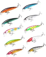 10 Pieces Fishing Baits with Sharp Hooks for Lake River