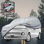 Outback GT Silver Shield Outdoor Car Cover for Hyundai Staria 2021 - Current US4 XL - Zipper Door & Elastic Hem - UV Protection - Universal Fit - Water, Dust & Scratch Proof - Grey