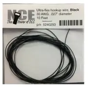 NCE Black Ultraflex Wire ~ 30AWG ~ 10 Feet ~ 5240250 ~ NEW