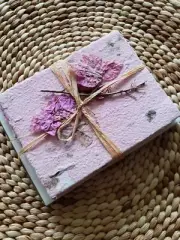 PINK FUSCHIA Notecards Stationery Natural Handmade Deckle Edge Paper / 6 pack