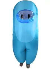 Inflatable Adults Light Blue SUS Crewmate Killer Costume