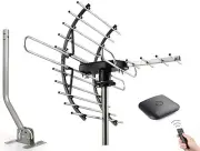 Digital HD TV Antenna Amplified Attic Outdoor 360 Degree Rotation Wireless