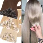 CLEARANCE 100% Human Hair Extensions Clip In Real Remy Hair Weft FULL HEAD Cheap