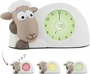 Zazu Sam The Lamb Watch - Sleep Coach Clock and Night Light for Kids | Teaches Your Child When to Wake Up with Visual Indicators | Adjustable Brightness | Automatic Shut-Off (Brown)