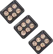 Small Baking Sheet Nonstick Set of 3 (9.5inch X 7.1inch) 8 Inch Mini Cookie Tray Toaster Conventional Oven Pan No Warp No Rust Magnetic Bakeware for 1 to 2 Person