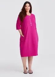 [TS] Taking Shape Cotton Talia Tulip Dress Size 26 in Violet Pink - Plus Size Women's Clothing Violet Pink