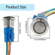 5Pcs Latching Push Button Switch Waterproof Push Button Switch with LED teTRI