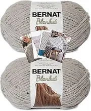[Bernat] Blanket Yarn - Big Ball (10.5 oz) - 2 Pack with Patterns (Pale Grey)