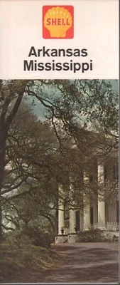 1963 Shell Road Map: Arkansas Mississippi NOS