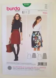NEW Burda 6612 Sewing Pattern SZ 8-20 Skirt Semi-fitted With Fabric Segments