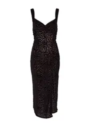 Free People In My Heart Devoré Midi Dress - Brown - M (UK 12-14 / M) M (UK 12-14 / M)