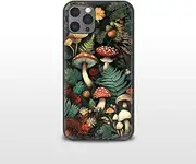 ColorEvo for iPhone 15 Pro Max Case Compatible with Boho Style Design Glass Phone Cover, Custom Mushroom Jungle Phone Case, Ultra-Thin, Pocket-Friendly, Raised Edges Protect Camera & Screen