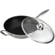 NEW Swiss Diamond Prestige Clad XD Induction Wok + Lid 32cm