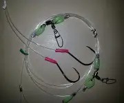 100LB TRACE RIGS ULTIMATE 2 DROPPERS PATERNOSTER MONO 6/0 BEAK 7/0 CIRCLE LUMO