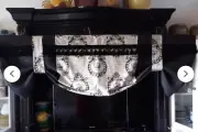 Custom Made French Country Linen And Burlap Valance: Medallion Script