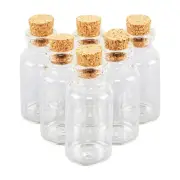 8x Corked Lid Glass Bottles Decoration Craft Wedding Projects 70 x 26mm