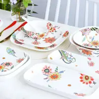 在飛比找ETMall東森購物網優惠-創意陶瓷方形菜盤北歐彩繪家用米飯碗湯碗盤套裝西餐平盤早餐盤子