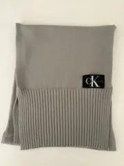 New Men’s Calvin Klein Jeans ‘Mono’ Mid Grey Heather Acrylic Knit Scarf