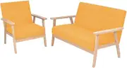 Generic Sofa Set 2 Pieces Fabric Yellow,274916