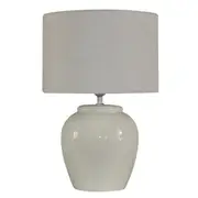 Maine & Crawford Hennessy 43cm Ceramic Bedside Light Desk Table Lamp Decor Cream