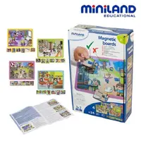 在飛比找PChome24h購物優惠-【西班牙miniland】情境學習磁鐵板-守秩序組 (語言訓