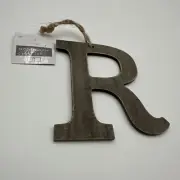 Wondershop Target 6" R Monogram Rustic Wood Christmas Holiday Ornament Initial