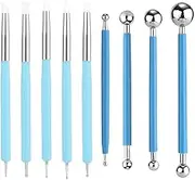 Ceramic Clay Ball Stylus Dot Painting Tool, 9Pcs Pottery Clay Sculpting Tool Ball Stylus Dotting Tool,Ball Stylus Dotting Tools Polymer Clay Tool,Metal Ball Stylus Clay Ceramics Pottery Sculpting Tool