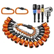 18Pcs Drill Bit Holder Keychains,3Pcs 1/4 3/8 1/2Inch Socket Portable Hex6638