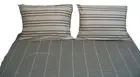 DaDa Bedding Luxe Soft Striped Fitted and Flat Bed Sheets with Pillow Cases Set