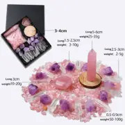 Natural Rose Quartz Crystal Point Hexagonal Wand Stone Obelisk Healing Gravel