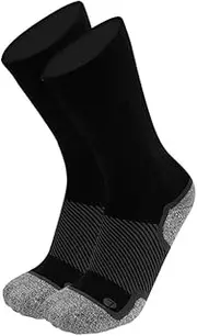Diabetic and Neuropathy Non-Binding Wellness Socks by OrthoSleeve WC4 Improves Circulation and Helps with Edema, Black Crew, XL (1 Pair)