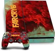 Official Far Cry 6 Graphics Logo Vinyl Sticker Gaming Skin Decal Cover Compatible with Sony Playstation 4 PS4 Console and DualShock 4 Controller Bundle