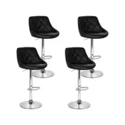 Adjustable Artiss 4X Bar Stools Black