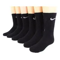 在飛比找ETMall東森購物網優惠-Nike 2018男女學童舒適黑色中統運動襪6入組