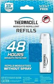 Thermacell Mosquito Repeller Refill Pack, 48-Hour Protection, 21m² Area of Coverage, Scent-Free, Compatible with all Devices, Pack of 12 Mats + 4 Fuel Cartridge
