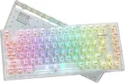 Womier K75 75% Gasket Mount Mechanical Gaming Keyboard, 82 Keys RGB Clear Hot Swappable, Pre-lubed Switch for Mac/Win, Fully Transparent