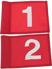 Sosoport Golf Pole Flags 2pcs Training Flag Set Numbered Water Resistant for Golf Course Supplies Easy to Install