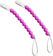 Baby Soother/Dummy Strap, Silicone Bead Holder for Binkys, Pacifiers, Teethers,