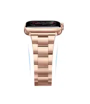 Stainless Steel Link Bracelet Band - The Sydney in Rose Gold - Compatible with Apple Watch Size 42mm to 45mm