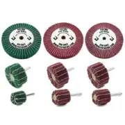 Flap Wheel Pack 80 180 320 Grit | Polishing Sanding Buffing Bench & Die Grinder