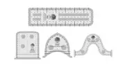 Creative Grids Machine Quilting Tool 4 Pack Squiggy, Archie, Shorty, Slim