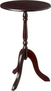 Lightweight 24.80'' Mahogany Wood Round Design End Table - Easy Assembly