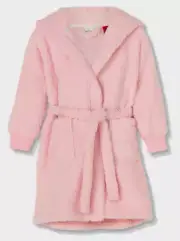 NEW PETER ALEXANDER PINK COSY FLEECE HOODED GOWN WITH EARS JNR 2 RRP$69.95