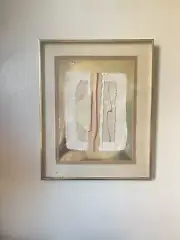 Handmade Mouldmade Paper Abstract Art Signed By Artist Framed By Vanguard Studio