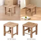 Wooden Step Stool Ottoman Wood Bench Shoe Changing Stool Square Footstool for