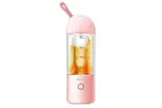 Sansai 400ml 22.5cm Portable Micro USB Rechargeable To-Go Glass Blender Pink