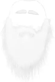 1 Set Christmas Beard Eyebrows Fake Mustache Cosplay Beard Decorative Fake Eyebrows False Beard Props Fake Beard for Men Xmas Party Props Cosplay Fake Eyebrows Party Cosplay Prop White