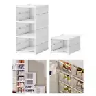 Foldable Shoe Rack Clear Installation Free Container Bin Holder for Closet